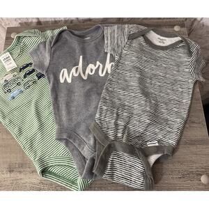 Mixed Lot of 3 One Piece Baby Boy 0-3 Months